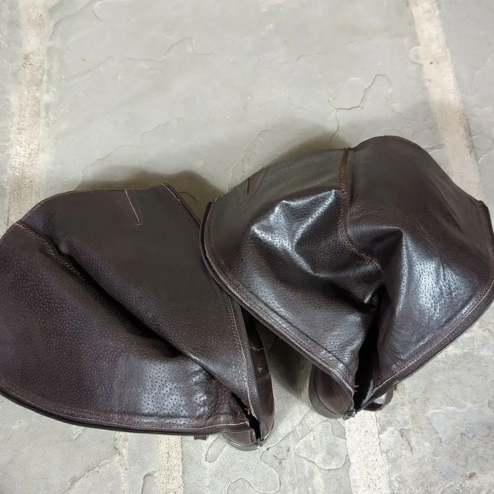 LAVORAZIONE Artigianale Brown leather riding‎ boots size 36